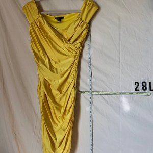 Yellow Forever 21 satin rushed dress L